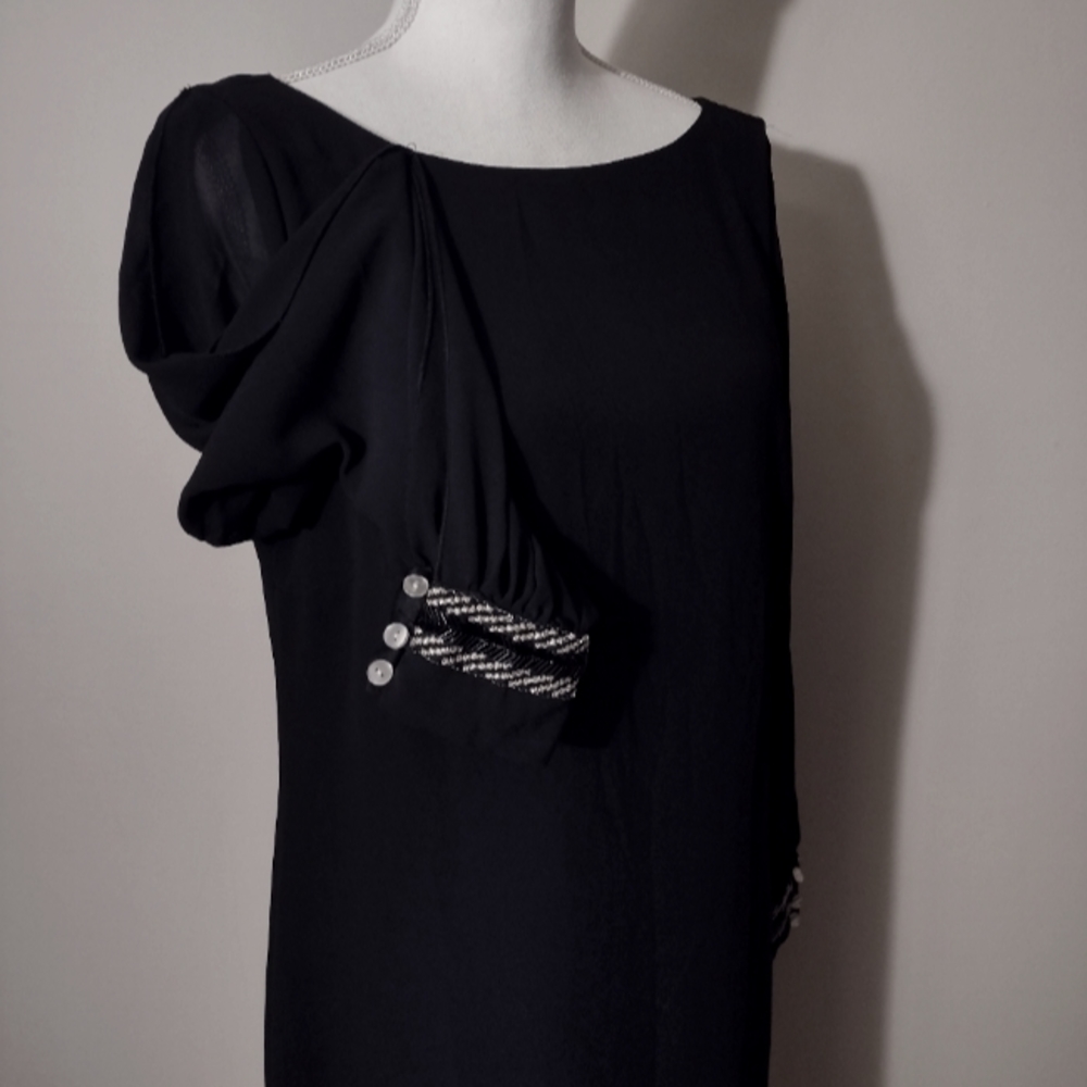 A. Byers Black Cutout Long Sleeved Medium Dress